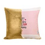 مخدة سحرية مع الحشوة لون ذهبي بتصميم الأجازه