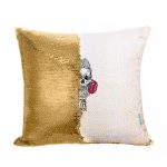مخدة سحرية مع الحشوة لون ذهبي بتصميم الأستماع الى الموسيقى