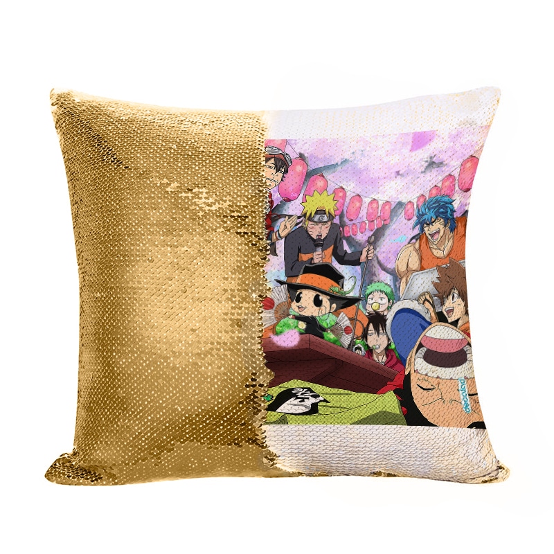 مخدة سحرية مع الحشوة لون ذهبي بتصميم الاحتفال مع كل الانميات مخدة سحرية مع الحشوة لون ذهبي بتصميم الاحتفال مع كل الانميات