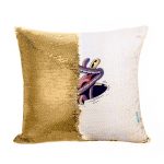 مخدة سحرية مع الحشوة لون ذهبي بتصميم التمساح والصوص