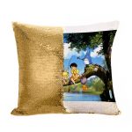 مخدة سحرية مع الحشوة لون ذهبي بتصميم الصيد مع جاري توتورو