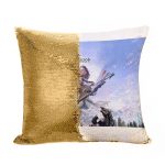 مخدة سحرية مع الحشوة لون ذهبي بتصميم الصيّادة إلوي هورايزن زيرو داون