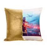 مخدة سحرية مع الحشوة لون ذهبي بتصميم الفتاة المحاربة باتلفيلد 1