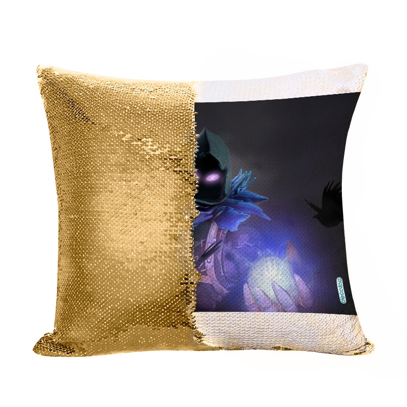 مخدة سحرية مع الحشوة لون ذهبي بتصميم المخيف رافين فورتنايت مخدة سحرية مع الحشوة لون ذهبي بتصميم المخيف رافين فورتنايت