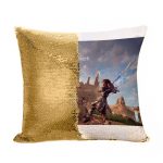 مخدة سحرية مع الحشوة لون ذهبي بتصميم المقاتلة إلوي هورايزن زيرو داون