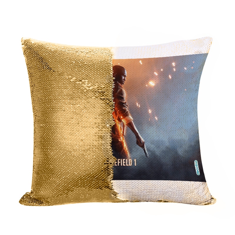 مخدة سحرية مع الحشوة لون ذهبي بتصميم باتلفيلد 1 M1911 مخدة سحرية مع الحشوة لون ذهبي بتصميم باتلفيلد 1 M1911