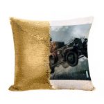 مخدة سحرية مع الحشوة لون ذهبي بتصميم باتلفيلد 1 الدبابه الصغيره