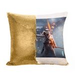 مخدة سحرية مع الحشوة لون ذهبي بتصميم باتلفيلد 1 معركه العرب