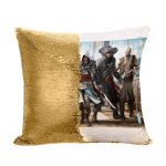 مخدة سحرية مع الحشوة لون ذهبي بتصميم حرب بحريه أساسنز كريد