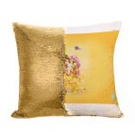 مخدة سحرية مع الحشوة لون ذهبي بتصميم حصان الاميرة بيلا