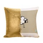 مخدة سحرية مع الحشوة لون ذهبي بتصميم خروف