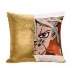 مخدة سحرية مع الحشوة لون ذهبي بتصميم دكتور ستون
