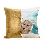 مخدة سحرية مع الحشوة لون ذهبي بتصميم ذئب