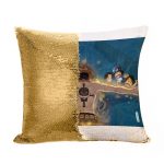 مخدة سحرية مع الحشوة لون ذهبي بتصميم ذكريات إيس ون بيس