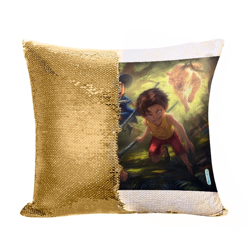 مخدة سحرية مع الحشوة لون ذهبي بتصميم ذكريات الطفولة ون بيس مخدة سحرية مع الحشوة لون ذهبي بتصميم ذكريات الطفولة ون بيس