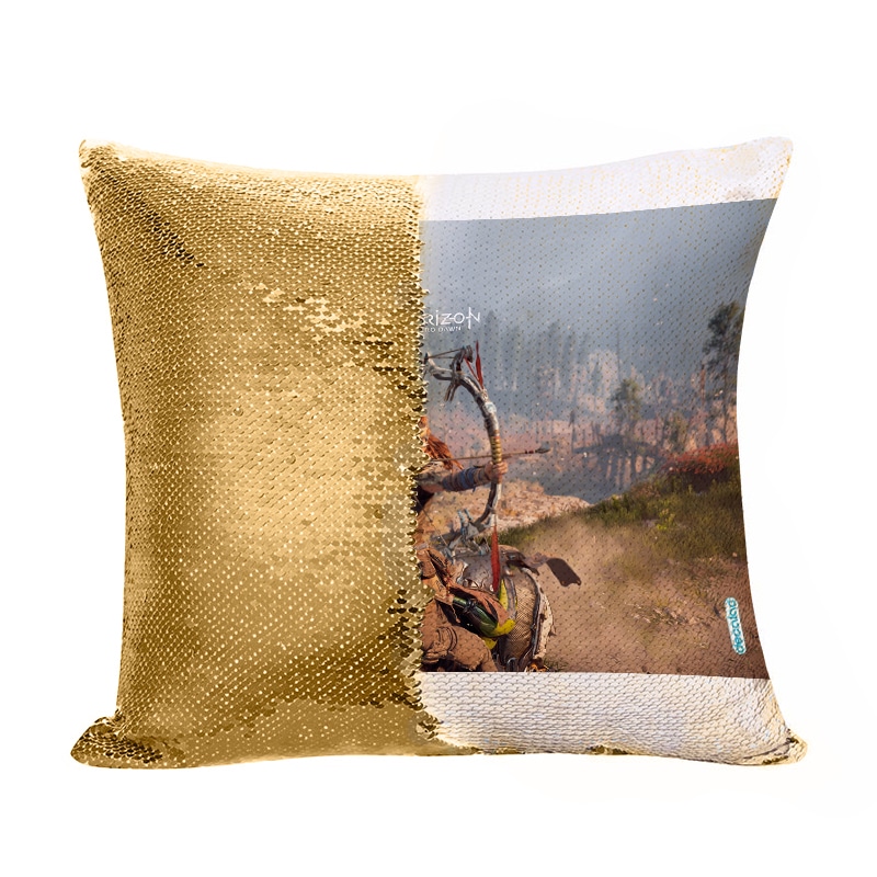 مخدة سحرية مع الحشوة لون ذهبي بتصميم رماية أسهم إلوي هورايزن زيرو داون مخدة سحرية مع الحشوة لون ذهبي بتصميم رماية أسهم إلوي هورايزن زيرو داون