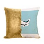 مخدة سحرية مع الحشوة لون ذهبي بتصميم رموش