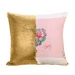 مخدة سحرية مع الحشوة لون ذهبي بتصميم زوجين الحب فلامنغو