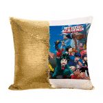 مخدة سحرية مع الحشوة لون ذهبي بتصميم سباق أكاديميتي للأبطال