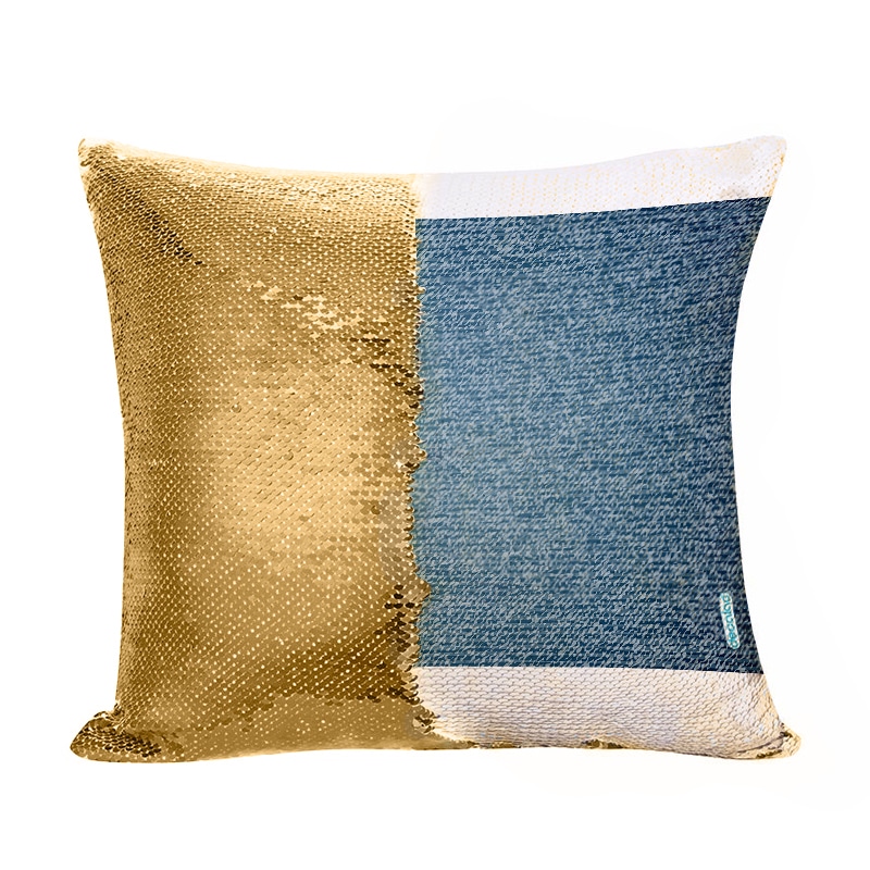 مخدة سحرية مع الحشوة لون ذهبي بتصميم سحاب مخدة سحرية مع الحشوة لون ذهبي بتصميم سحاب