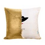 مخدة سحرية مع الحشوة لون ذهبي بتصميم سيدة