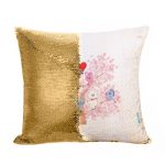 مخدة سحرية مع الحشوة لون ذهبي بتصميم شجرة الكرز شخصيات BT21