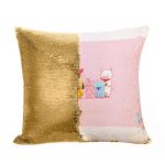 مخدة سحرية مع الحشوة لون ذهبي بتصميم شخصيات BT21 المحبوبة