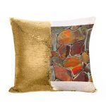 مخدة سحرية مع الحشوة لون ذهبي بتصميم صخور ملونه