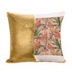 مخدة سحرية مع الحشوة لون ذهبي بتصميم طائر الفلامنجو