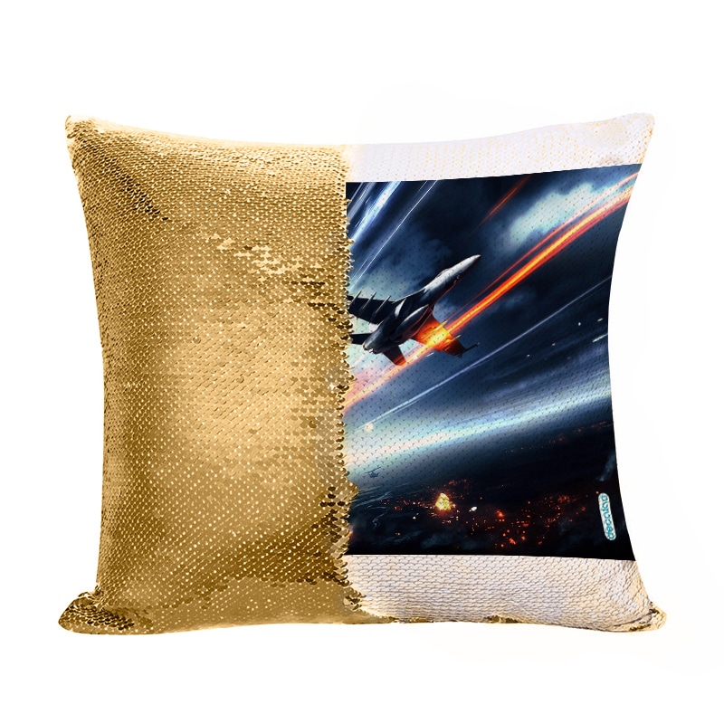مخدة سحرية مع الحشوة لون ذهبي بتصميم طائرات حربيه باتلفيلد مخدة سحرية مع الحشوة لون ذهبي بتصميم طائرات حربيه باتلفيلد