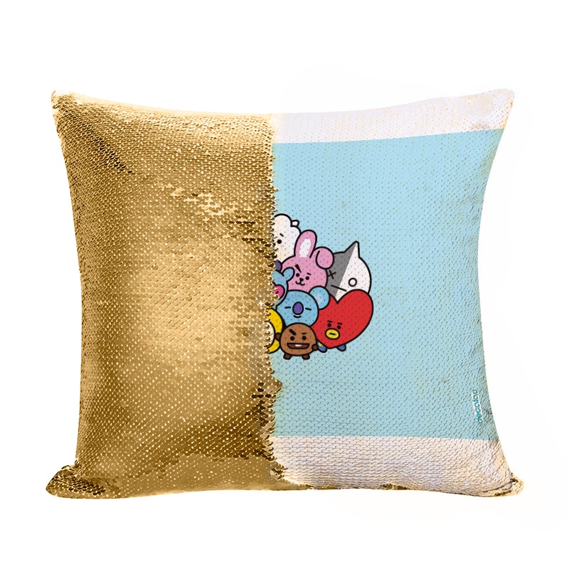 مخدة سحرية مع الحشوة لون ذهبي بتصميم عائلة بانقتان شخصيات BTS مخدة سحرية مع الحشوة لون ذهبي بتصميم عائلة بانقتان شخصيات BTS
