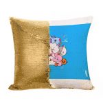 مخدة سحرية مع الحشوة لون ذهبي بتصميم عناق أر جي شخصيات BT21