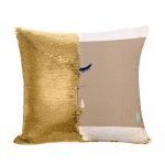 مخدة سحرية مع الحشوة لون ذهبي بتصميم عيون تبكي