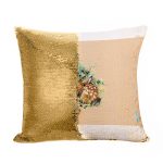 مخدة سحرية مع الحشوة لون ذهبي بتصميم غزال صغير