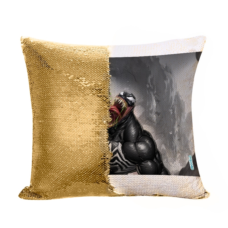 مخدة سحرية مع الحشوة لون ذهبي بتصميم غضب فينوم مخدة سحرية مع الحشوة لون ذهبي بتصميم غضب فينوم