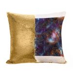 مخدة سحرية مع الحشوة لون ذهبي بتصميم فضاء بنفسجي
