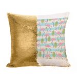 مخدة سحرية مع الحشوة لون ذهبي بتصميم فلامنغو الاستوائية