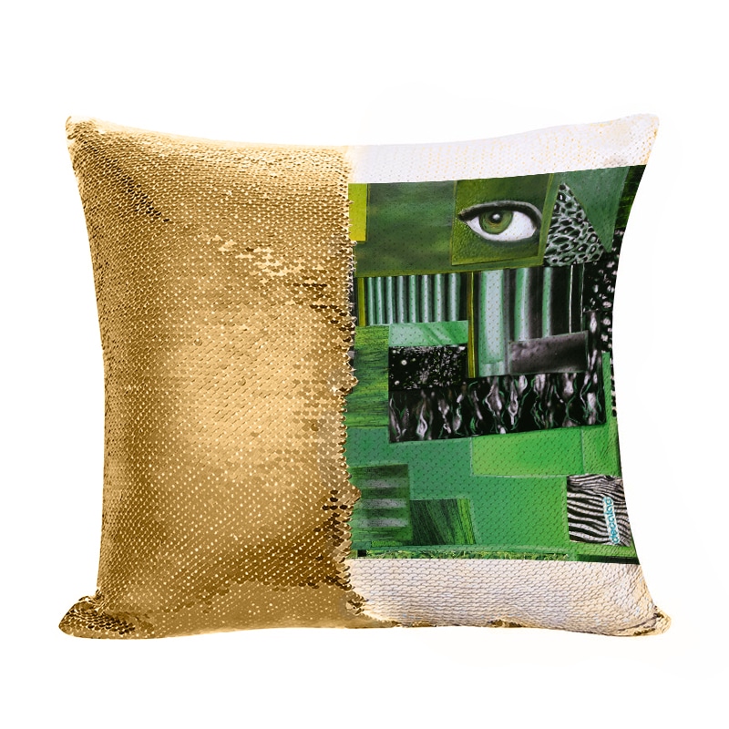 مخدة سحرية مع الحشوة لون ذهبي بتصميم فن تجريدي مخدة سحرية مع الحشوة لون ذهبي بتصميم فن تجريدي