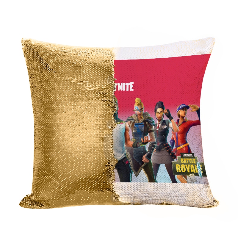 مخدة سحرية مع الحشوة لون ذهبي بتصميم فورت نايت باتل رويال مخدة سحرية مع الحشوة لون ذهبي بتصميم فورت نايت باتل رويال