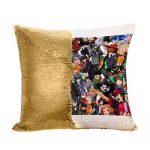 مخدة سحرية مع الحشوة لون ذهبي بتصميم قتال كل الانميات