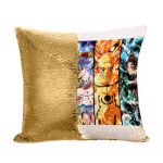مخدة سحرية مع الحشوة لون ذهبي بتصميم قوة الابطال كل الانميات