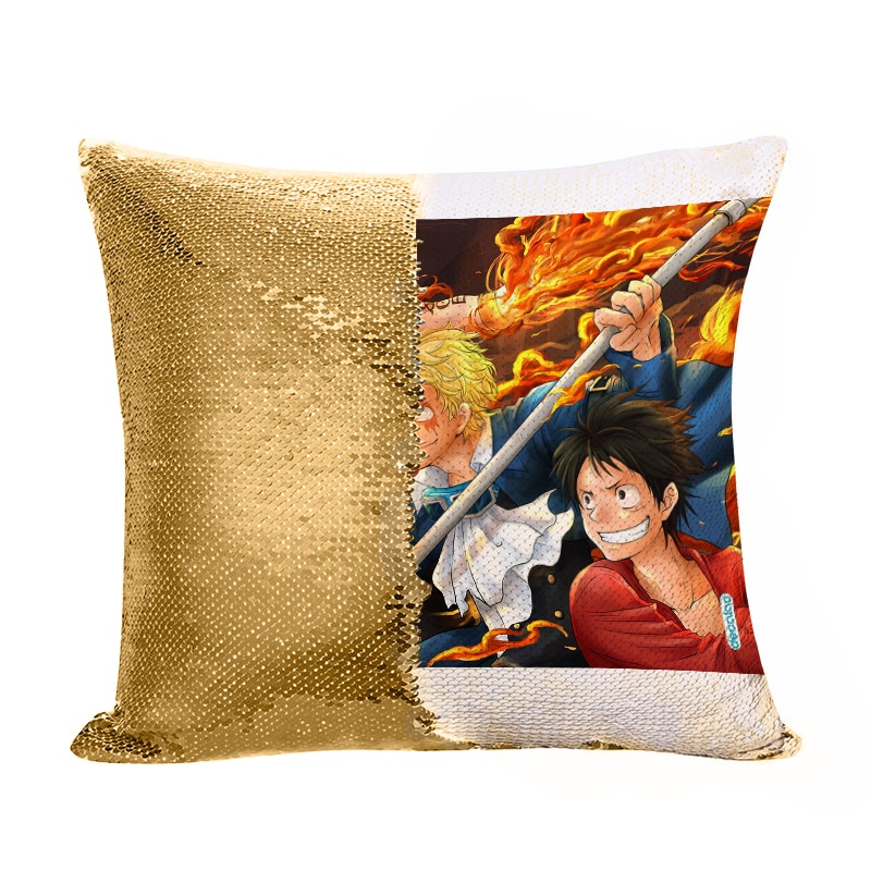 مخدة سحرية مع الحشوة لون ذهبي بتصميم قوة الثلاثة أشقاء ون بيس مخدة سحرية مع الحشوة لون ذهبي بتصميم قوة الثلاثة أشقاء ون بيس