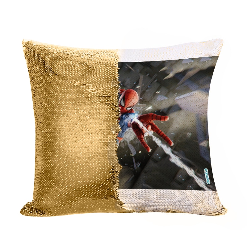 مخدة سحرية مع الحشوة لون ذهبي بتصميم قوة سبيدر مان مخدة سحرية مع الحشوة لون ذهبي بتصميم قوة سبيدر مان