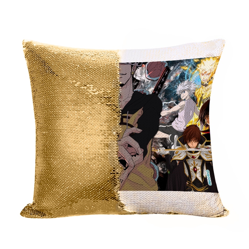 مخدة سحرية مع الحشوة لون ذهبي بتصميم قوة لاو ون بيس مخدة سحرية مع الحشوة لون ذهبي بتصميم قوة لاو ون بيس