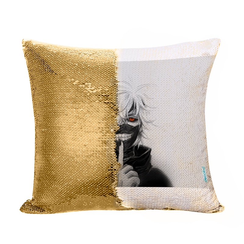 مخدة سحرية مع الحشوة لون ذهبي بتصميم كانيكي طوكيو غول مخدة سحرية مع الحشوة لون ذهبي بتصميم كانيكي طوكيو غول