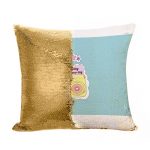 مخدة سحرية مع الحشوة لون ذهبي بتصميم كرتون كاميرا