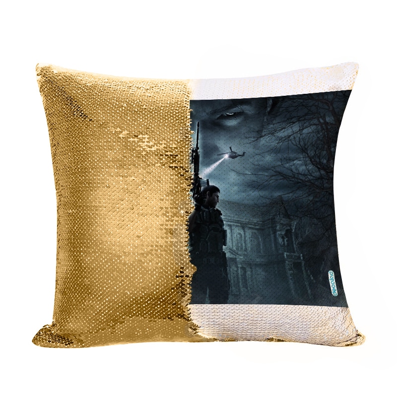 مخدة سحرية مع الحشوة لون ذهبي بتصميم كريس ريدفيلد 2 مخدة سحرية مع الحشوة لون ذهبي بتصميم كريس ريدفيلد 2