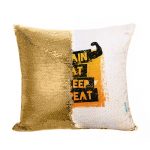 مخدة سحرية مع الحشوة لون ذهبي بتصميم كن قوي