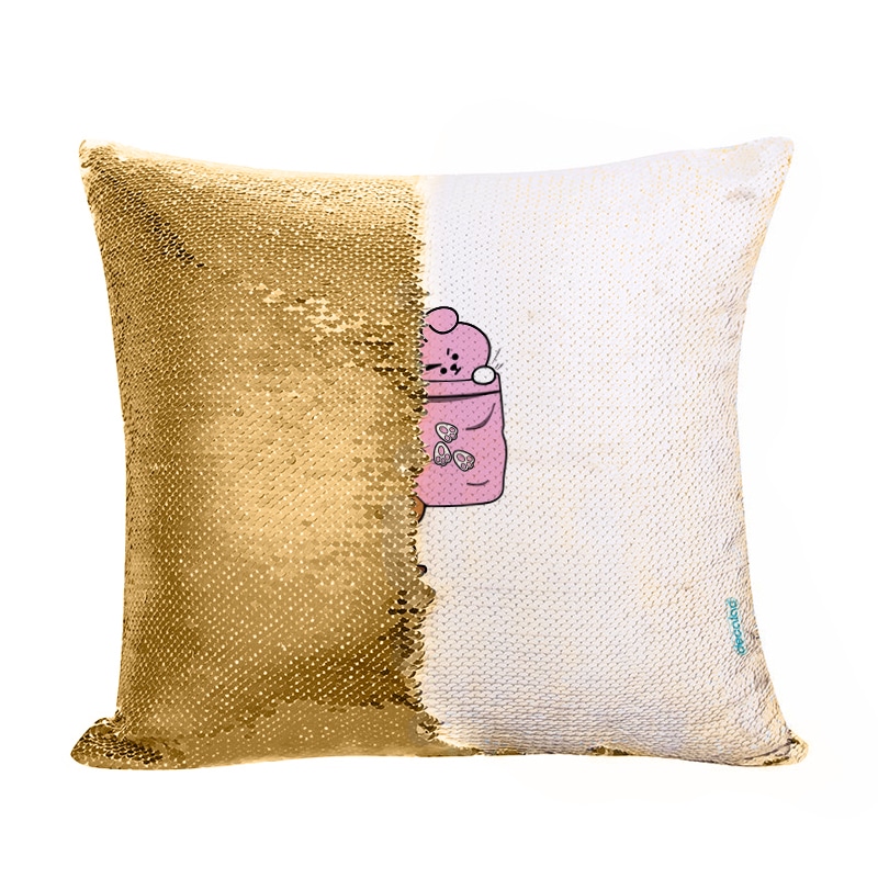 مخدة سحرية مع الحشوة لون ذهبي بتصميم كوكي و شوكي شخصيات BTS مخدة سحرية مع الحشوة لون ذهبي بتصميم كوكي و شوكي شخصيات BTS