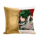مخدة سحرية مع الحشوة لون ذهبي بتصميم لكمه ميدوريا أكاديميتي للأبطال